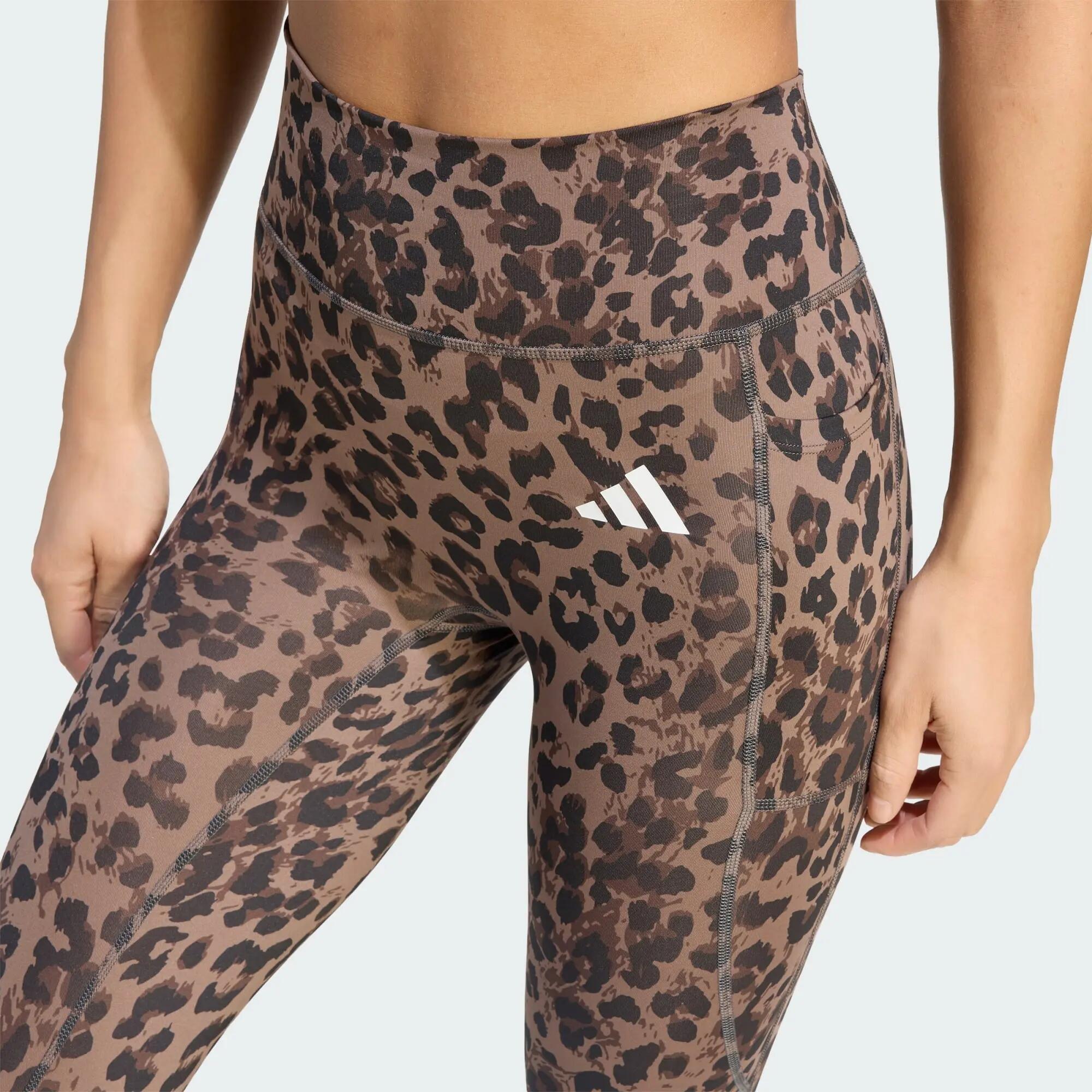 Legging 7/8 léopard 3 bandes Optime Essentials 4/5