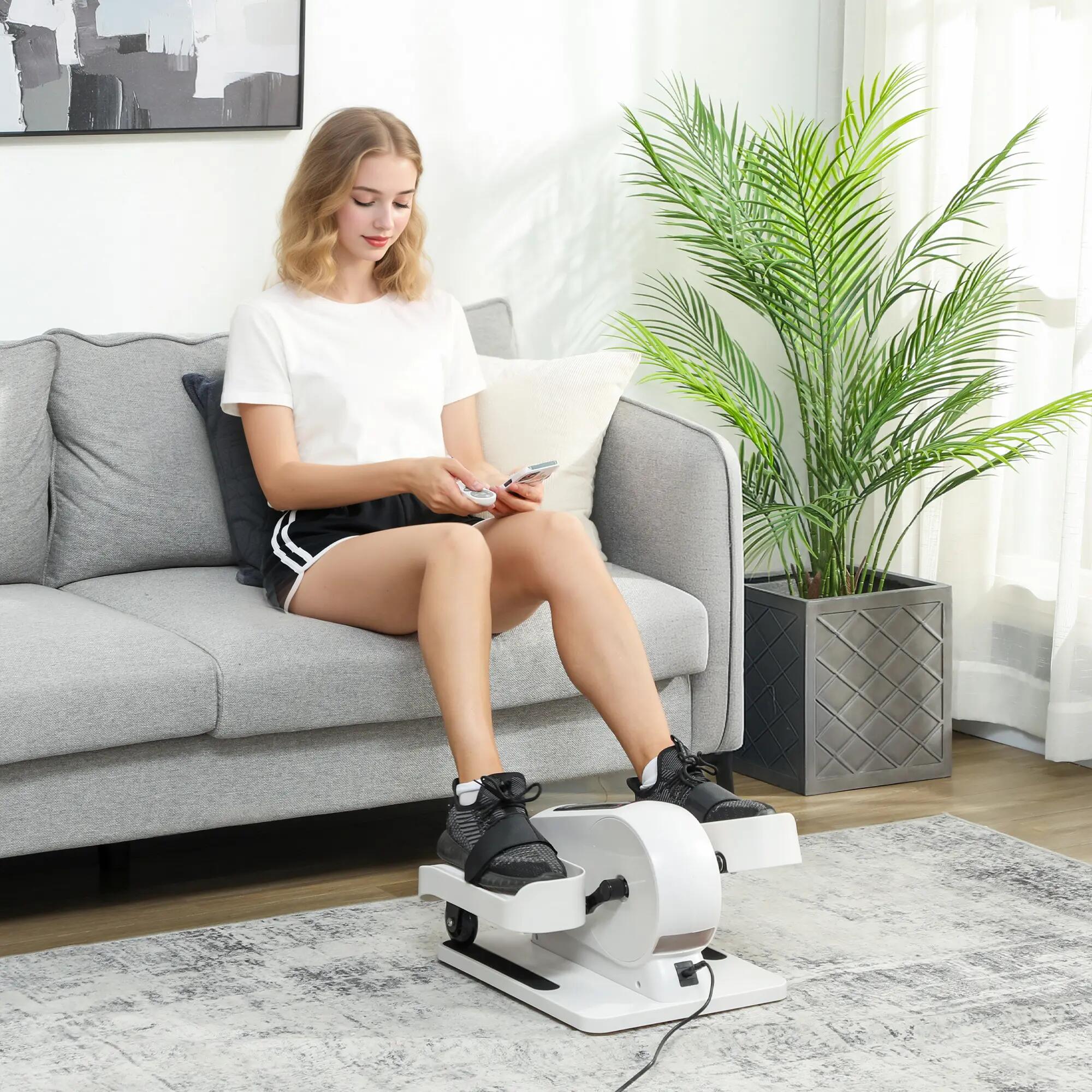 Mini vélo elliptique électrique télécommande noir blanc 2/5