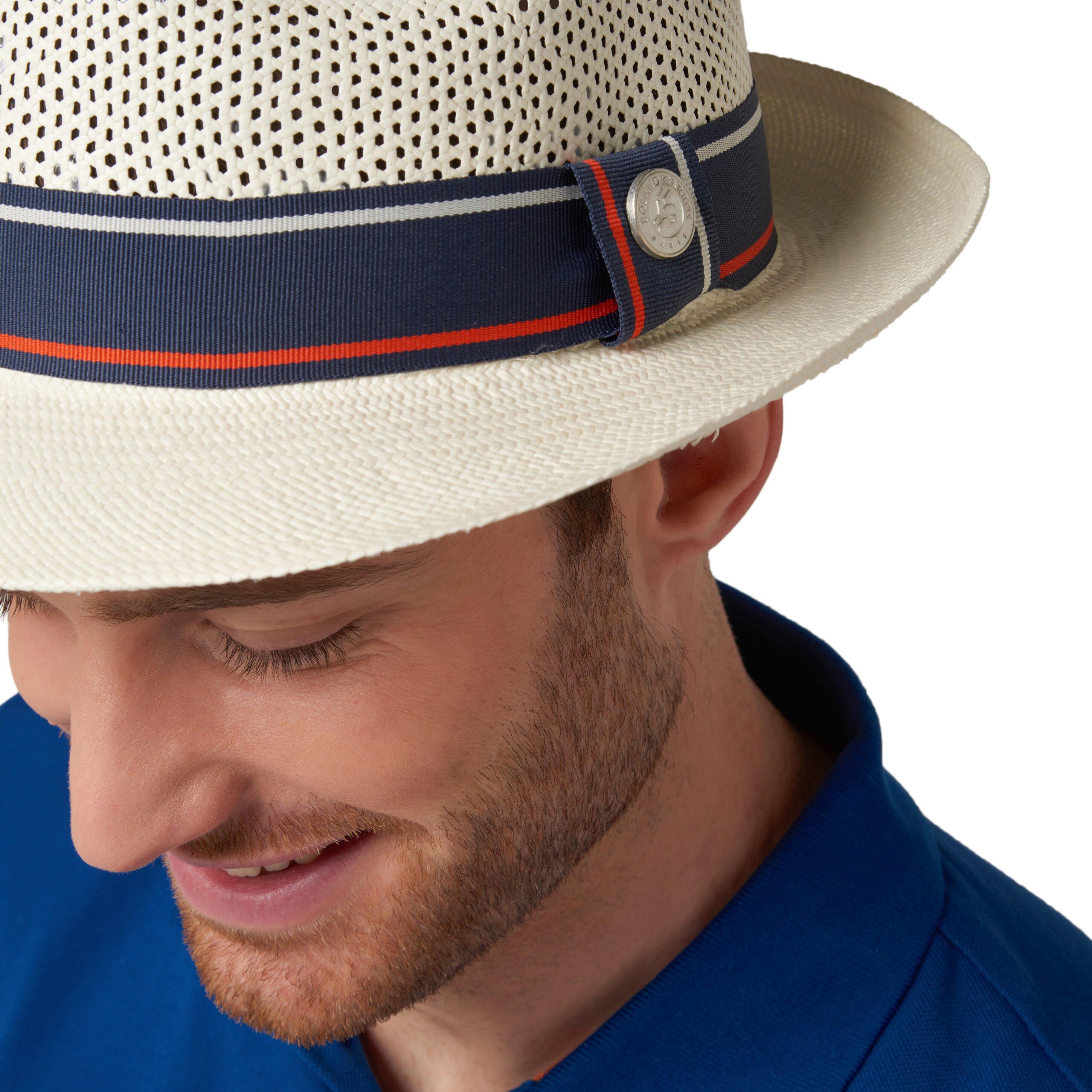 Trilby en paille unisexe Roland-Garros - marine 3/4