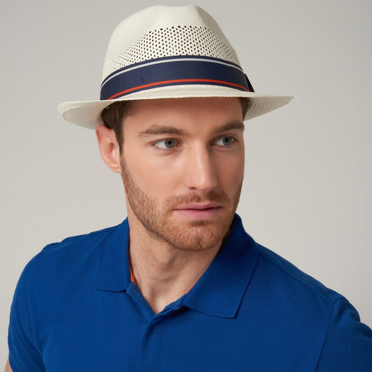 Trilby en paille unisexe Roland-Garros - marine 2/4