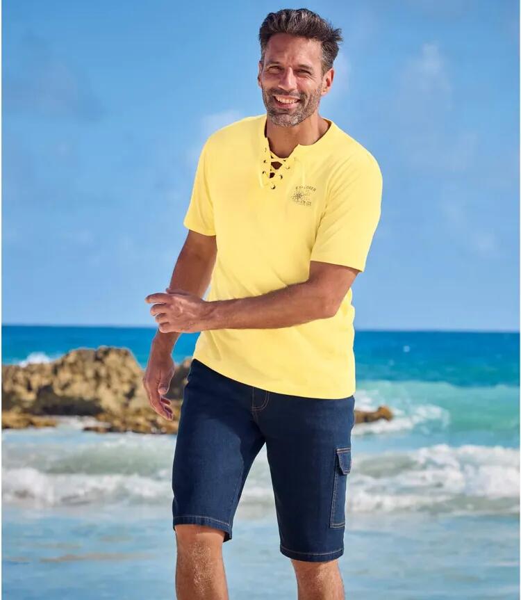 Lot de 2 Bermudas Cargo en Jean Léger 3/4