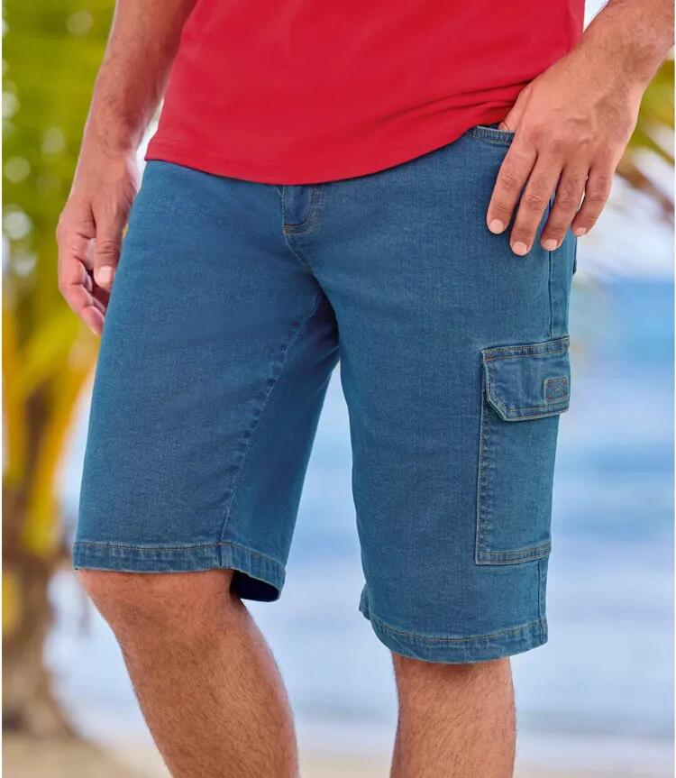Lot de 2 Bermudas Cargo en Jean Léger 2/4