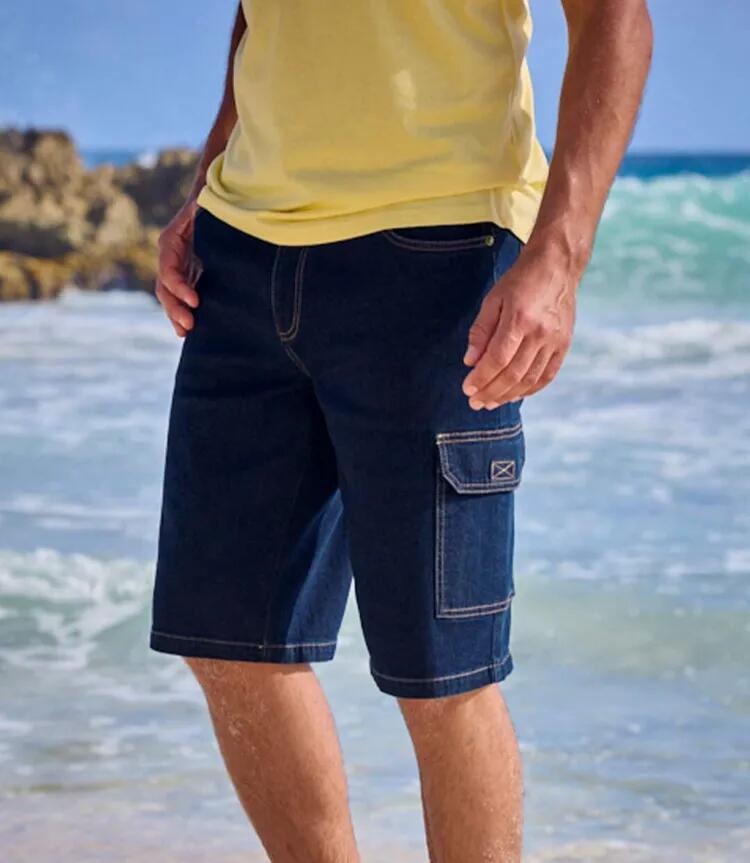 Lot de 2 Bermudas Cargo en Jean Léger 4/4