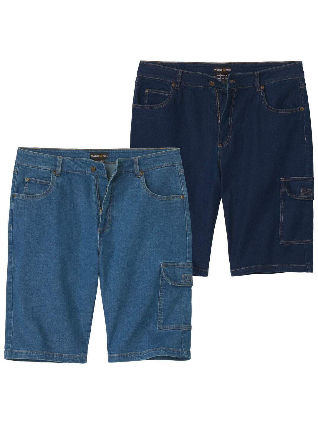 Lot de 2 Bermudas Cargo en Jean Léger 1/4