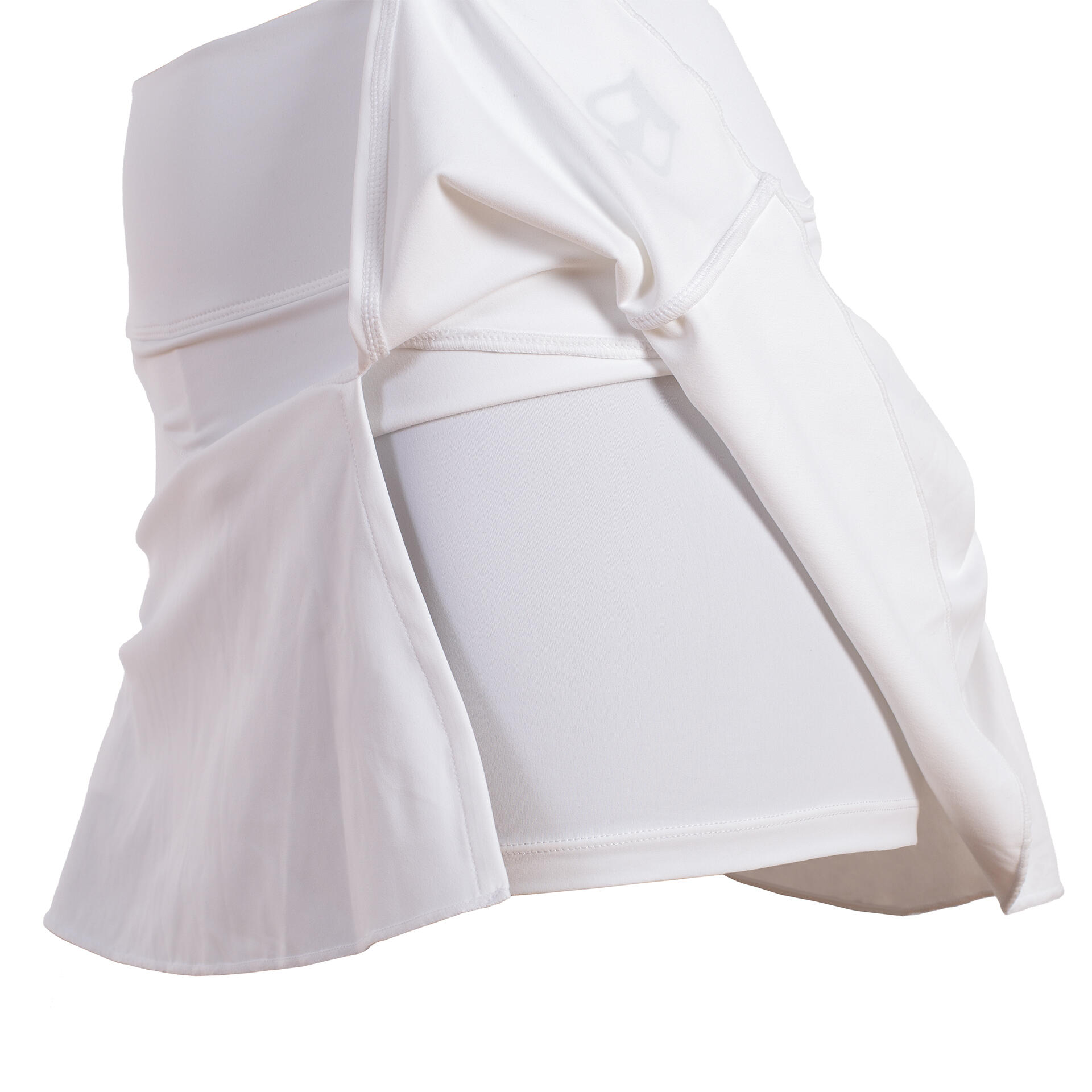 Dames Padel Tennis Rok Licht Ademend Zijsplit Creta Wit 3/5