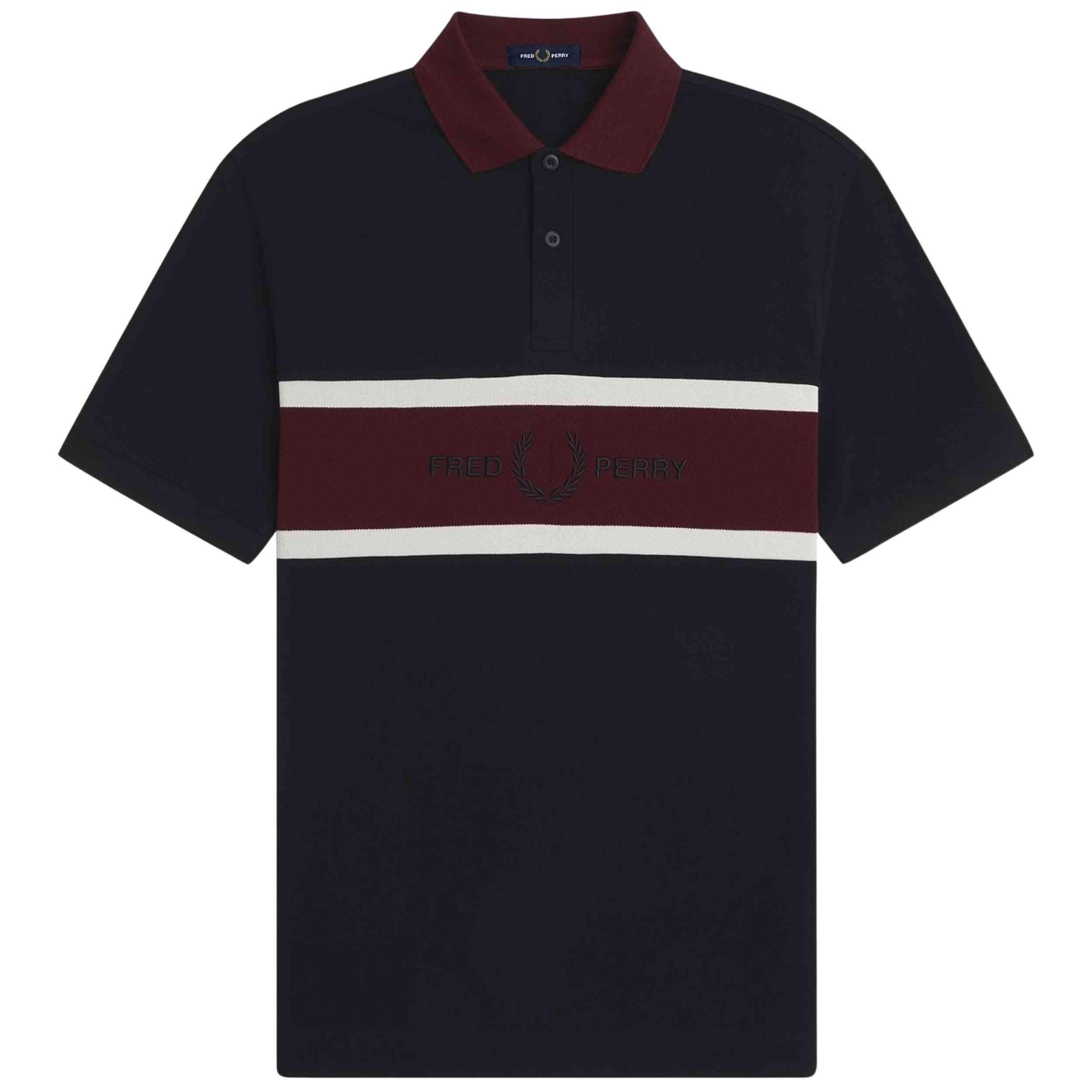 Korte mouw poloshirt Fred perry model POLO CON PANEL BORDADO voor mannen 3/4