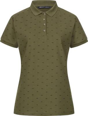 Polo shirt allover dames - olijfgroen