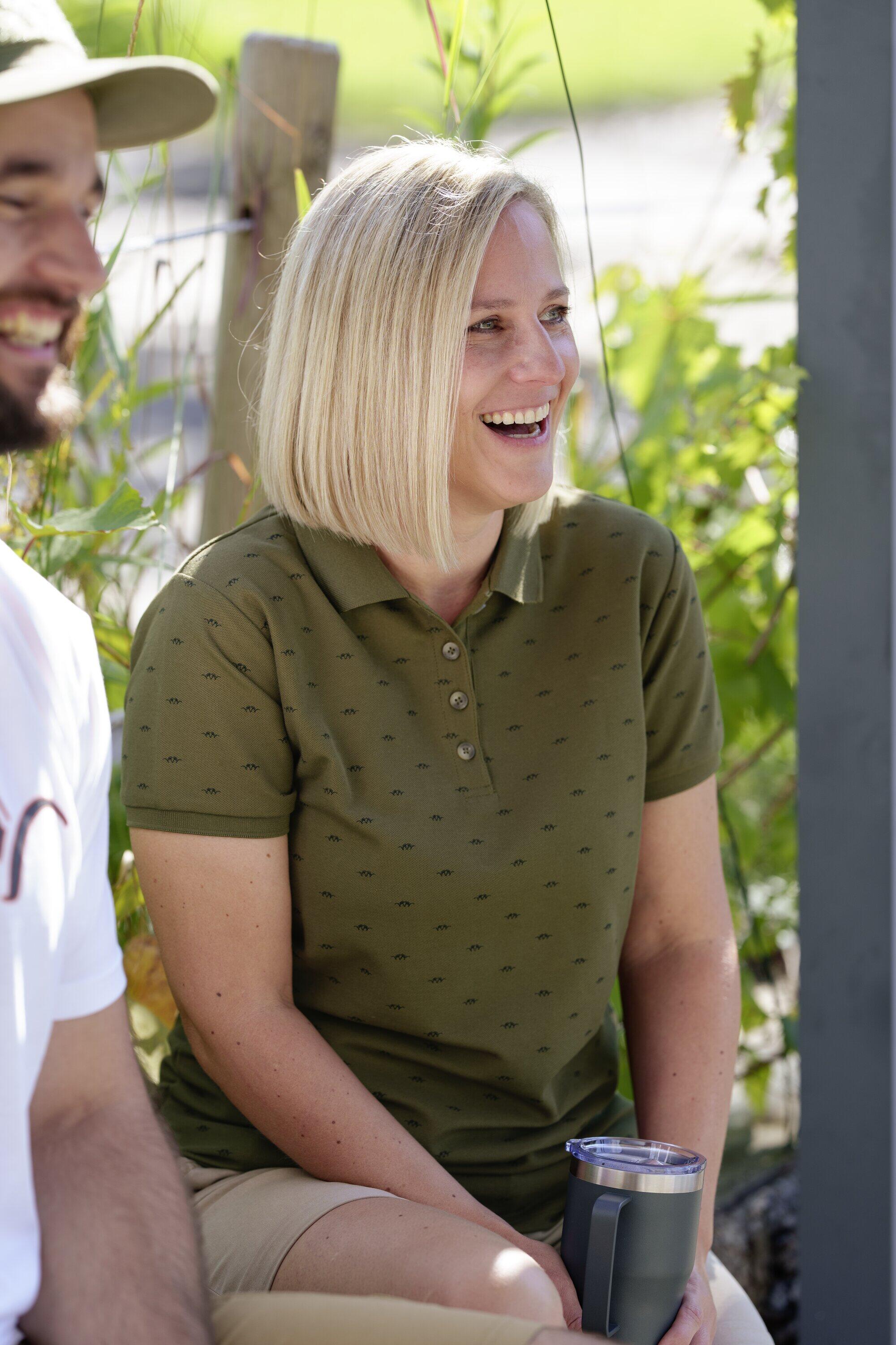 Polo Shirt Allover Dames - Olijfgroen 6/7