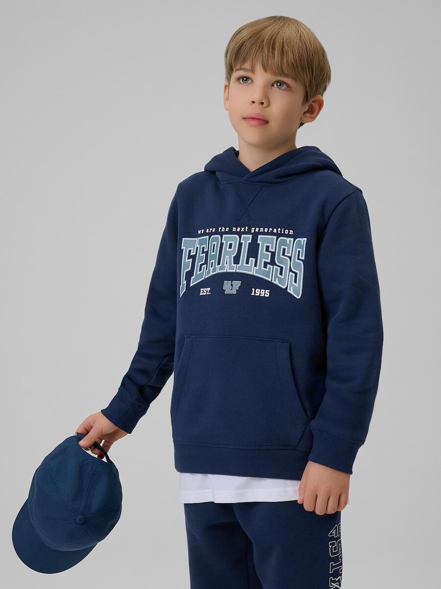 Bluza dresowa regular z kapturem chłopięca 4F 4FJRSS26TSWSM2637 1/7