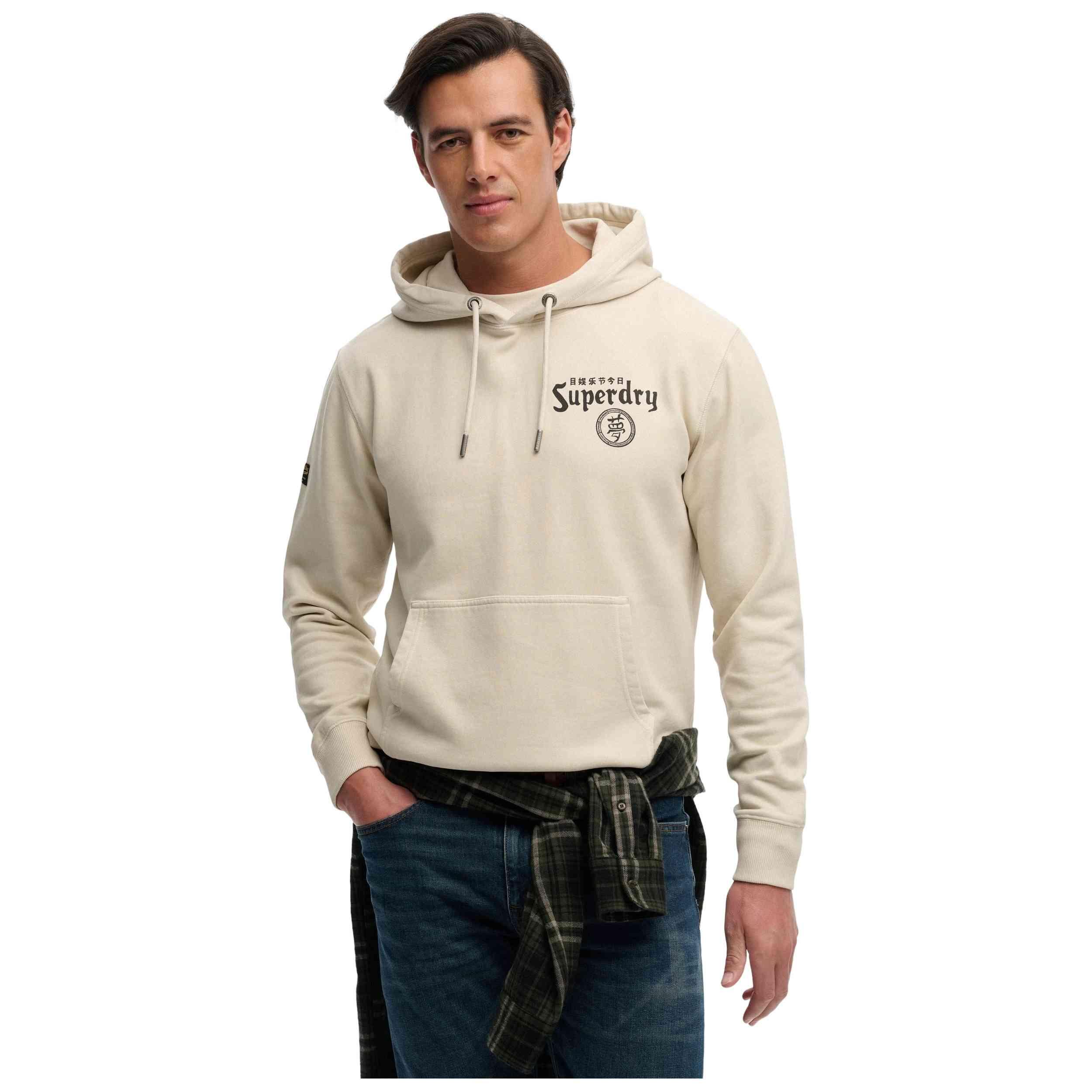 Felpa con cappuccio Superdry modello TOKYO NARRATIVE LOOSE HOOD per uomini 3/4