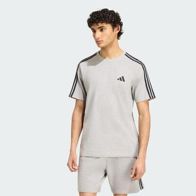 Essentials 3-stripes single jersey t-shirt met logo links op de borst