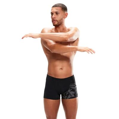 Heren hyperboom zwemshort (zwart/grijs)