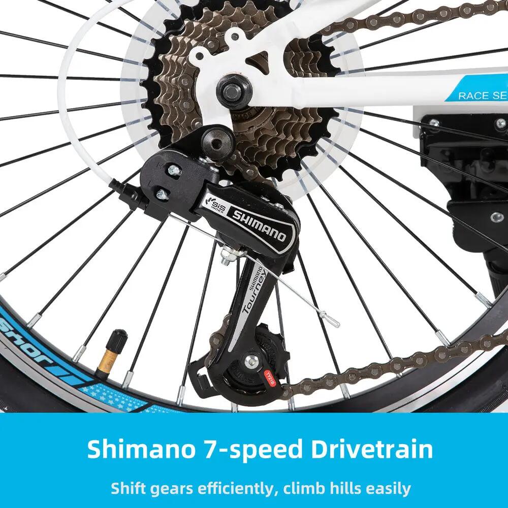 Niño&niña bici MTB 20" bastidor acero+7 velocidades+caballete,7-10a 3/6