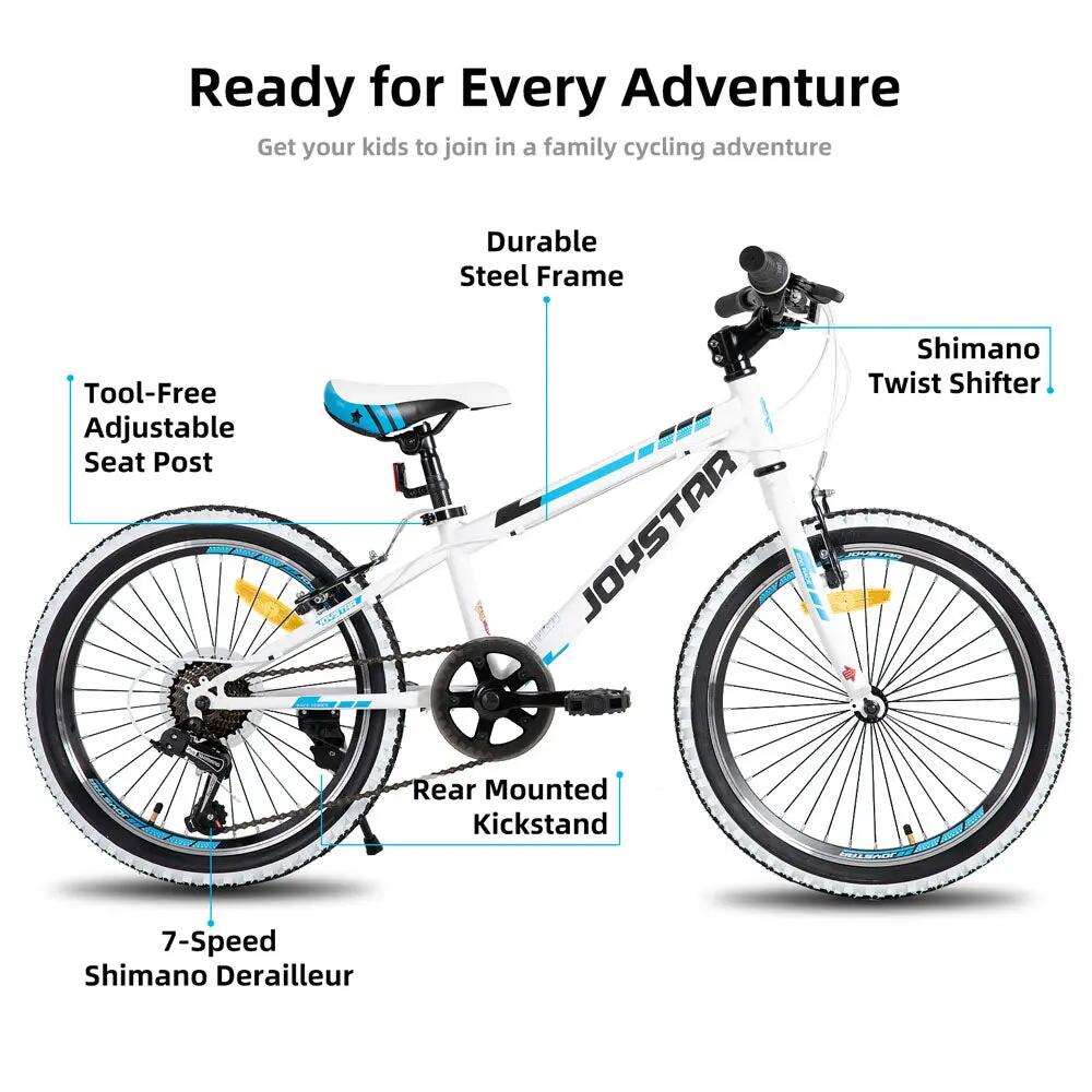 Niño&niña bici MTB 20" bastidor acero+7 velocidades+caballete,7-10a 2/6