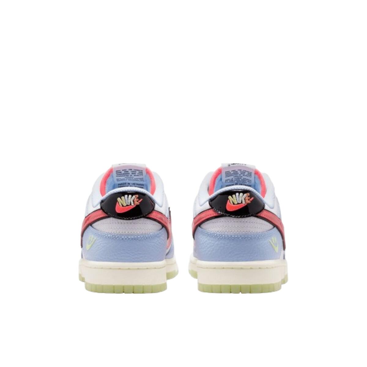 Schuhe  Dunk Low Smiley Swoosh White Hydrogen Blue Crimson 3/3