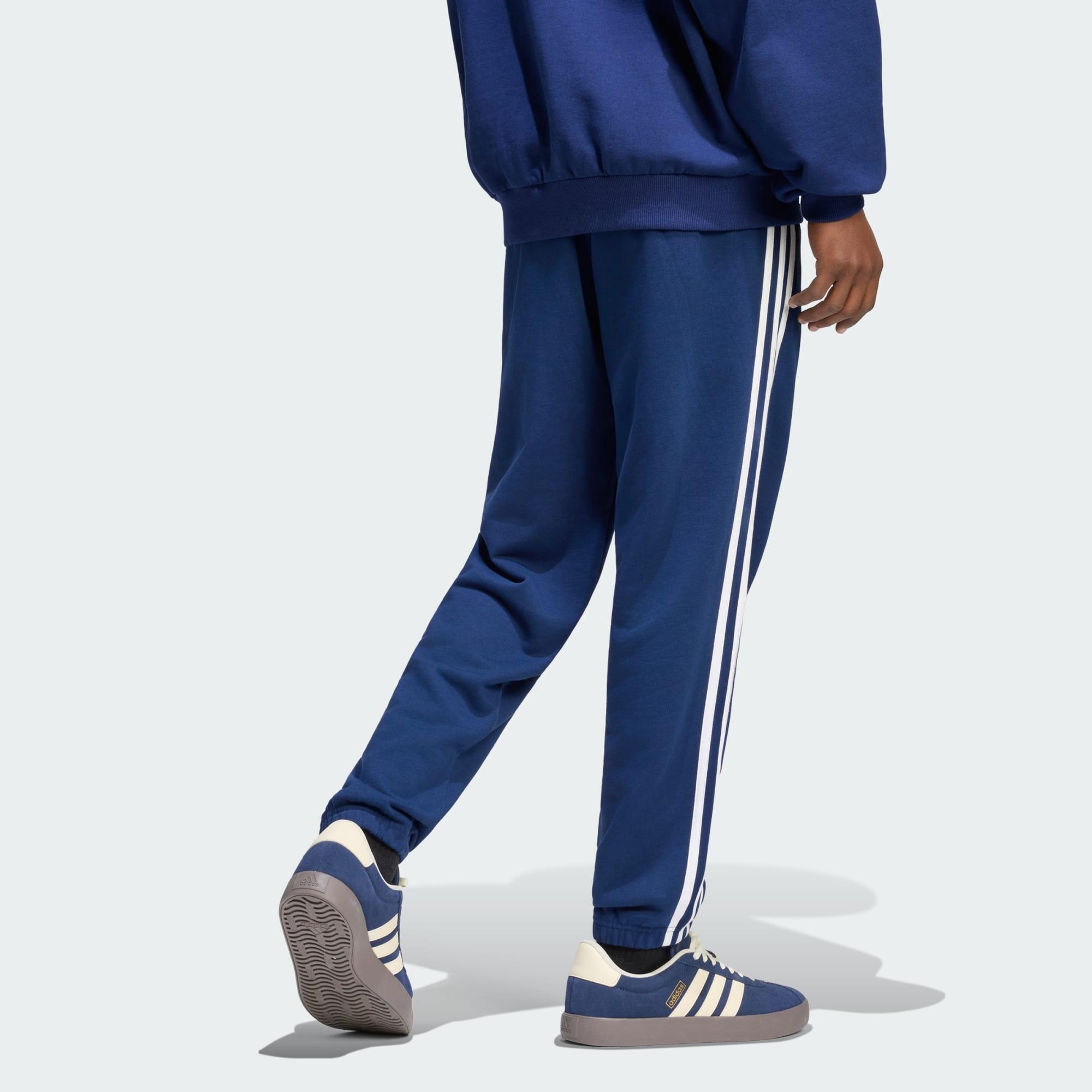 Pantaloni Essentials 3-Stripes in french terry con bordi affusolati 3/5