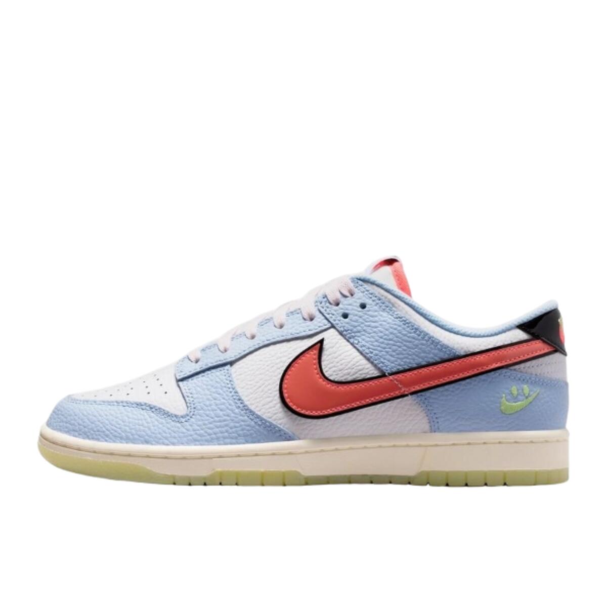 Dunk Low Smiley Swoosh White Hydrogen Blue Crimson