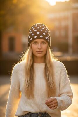 Vrouwen polka beanie neff