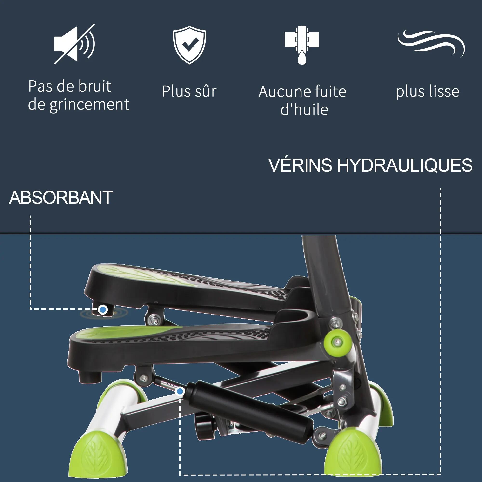 Stepper avec guidon stepper fitness appartement écran LCD résistance réglable ac 7/9