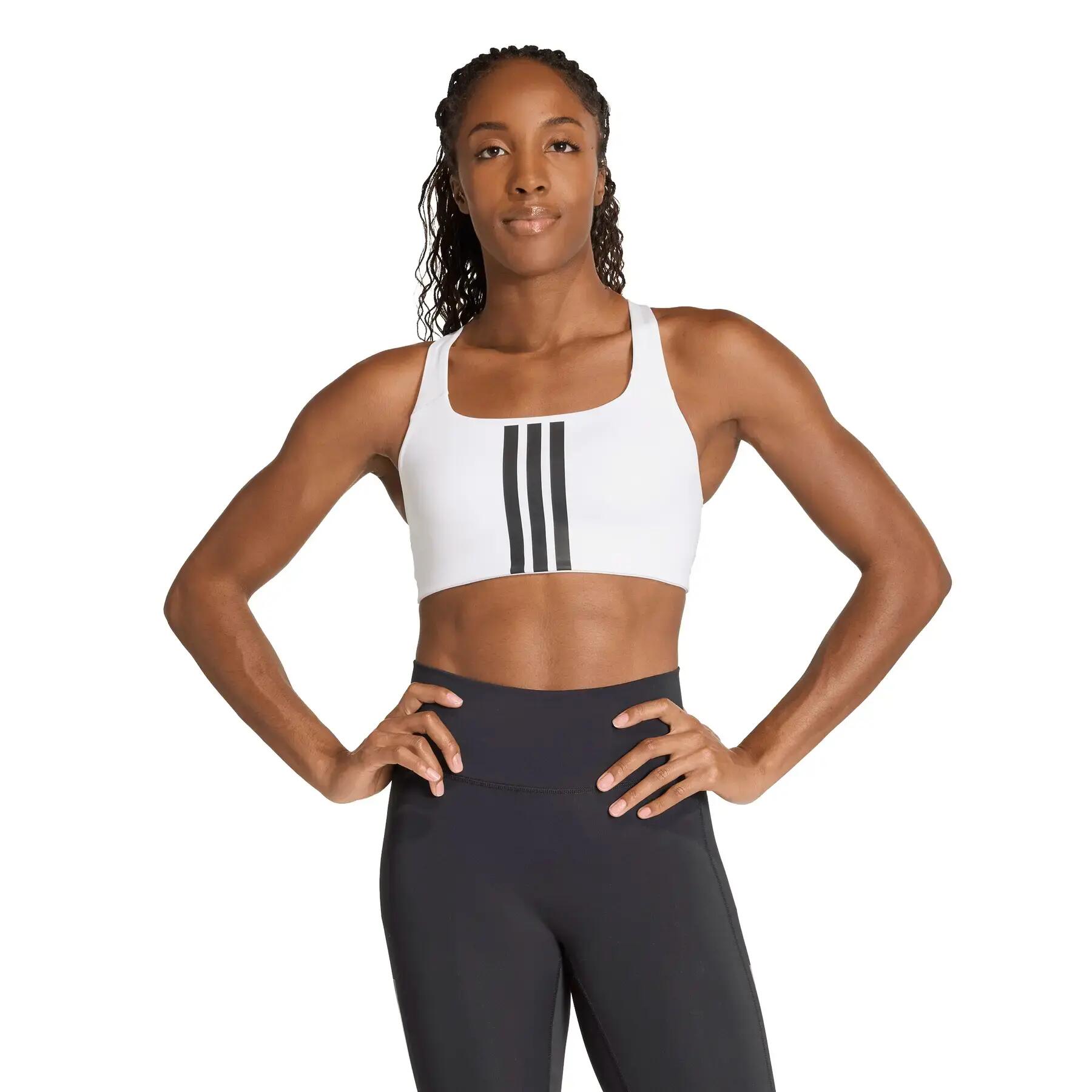 Biustonosz dla kobiet adidas Optime Workout 3-stripes 3/7