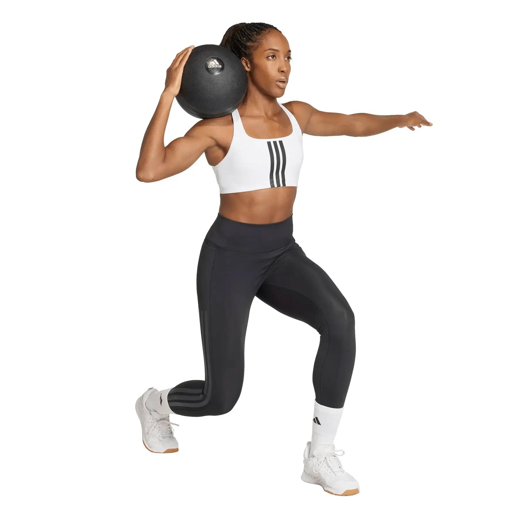 Biustonosz dla kobiet adidas Optime Workout 3-stripes 5/7