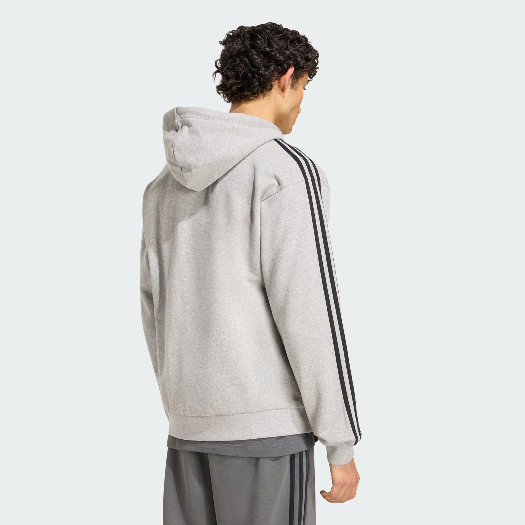 Chaqueta con capucha Essentials 3-Stripes de felpa y cierre de cremallera 3/5