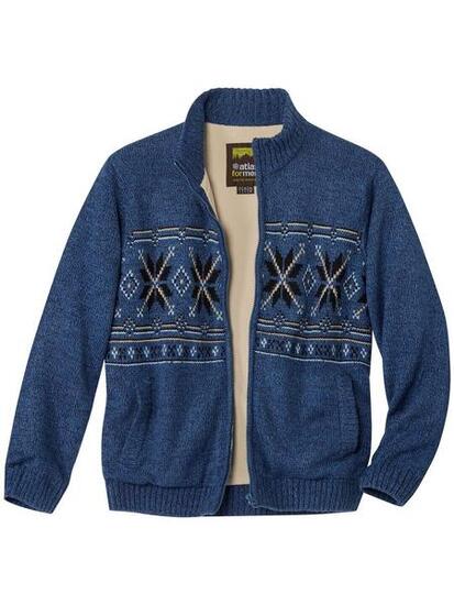 Blouson Tricot Jacquard Doublé Polaire