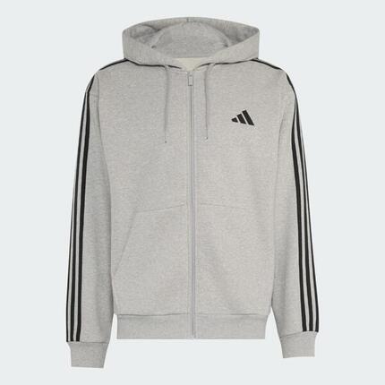 Sweat-shirt à capuche zip intégral French terry 3 bandes Essentials