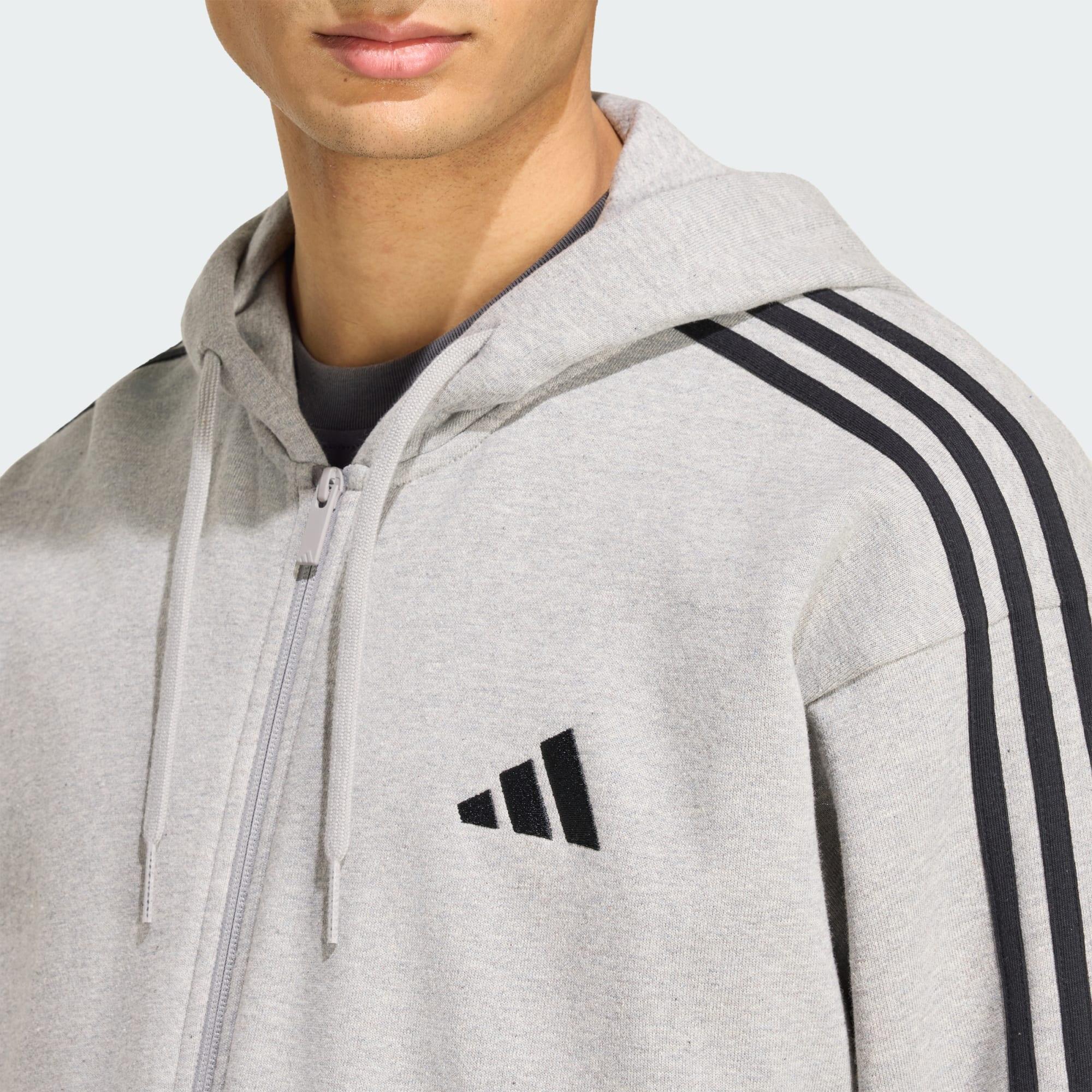 Chaqueta con capucha Essentials 3-Stripes de felpa y cierre de cremallera 4/5