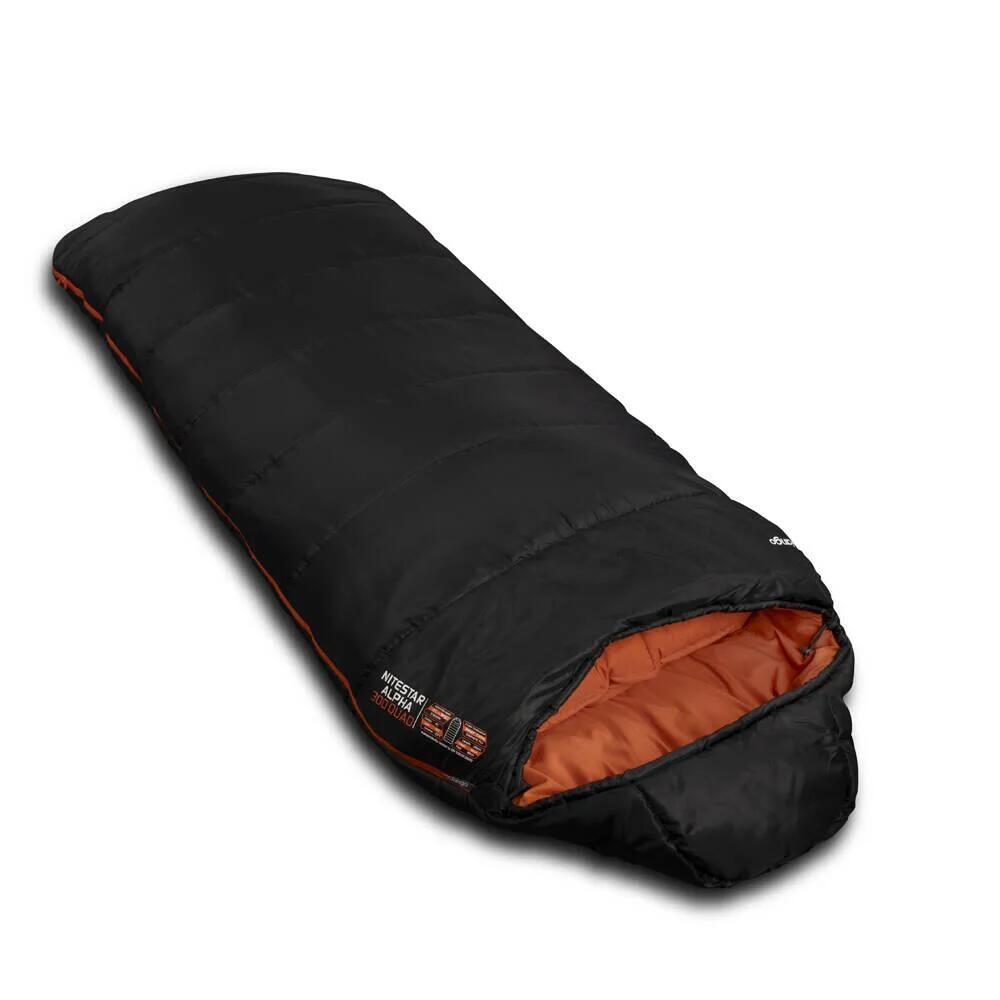 Sac de Couchage Vango Nitestar Alpha 300 Quad Noir Zip Gauche 3/4