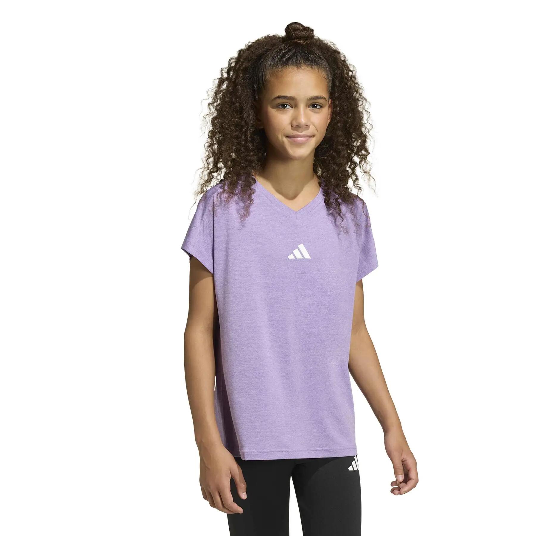 Camiseta de cuello en V para niña adidas Goto PZ 2/5