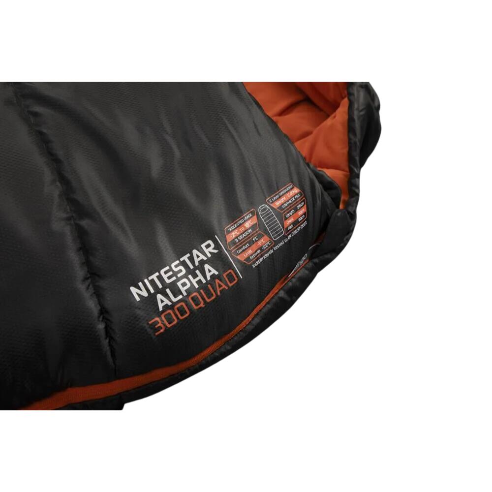 Sac de Couchage Vango Nitestar Alpha 300 Quad Noir Zip Gauche 4/4