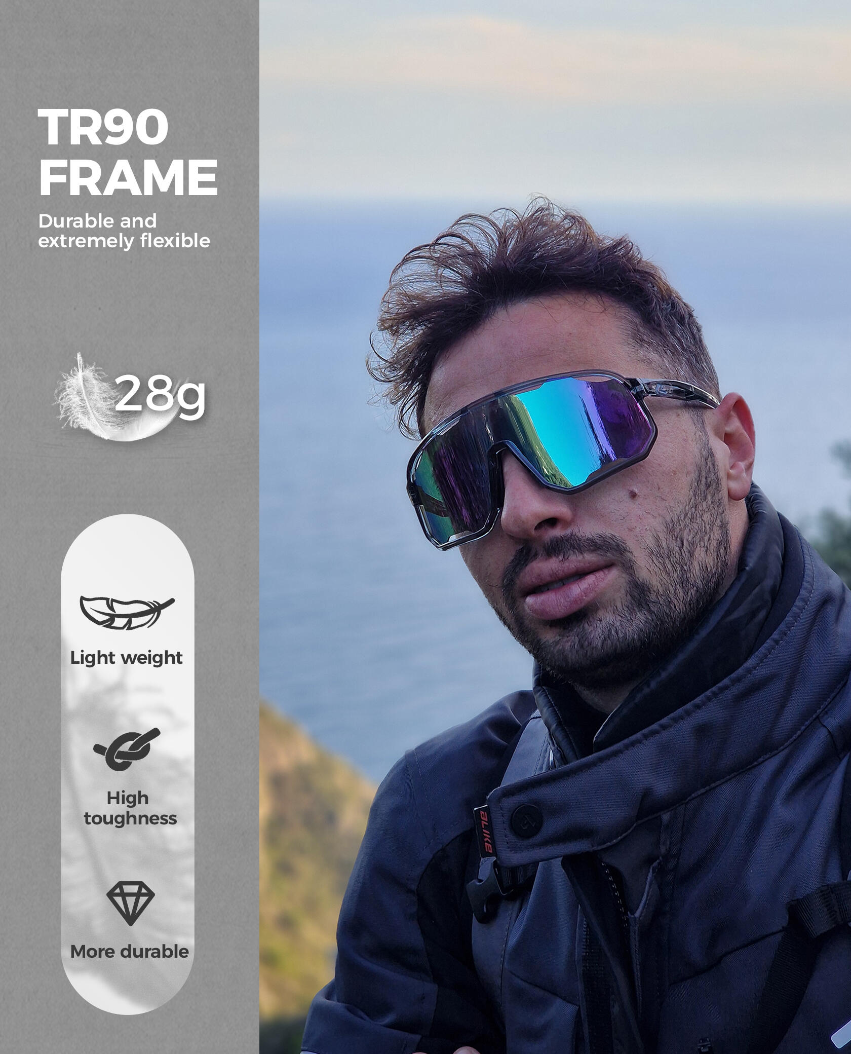 ROCKBROS Fahrradbrille Photochrom Sonnenbrille 3/6