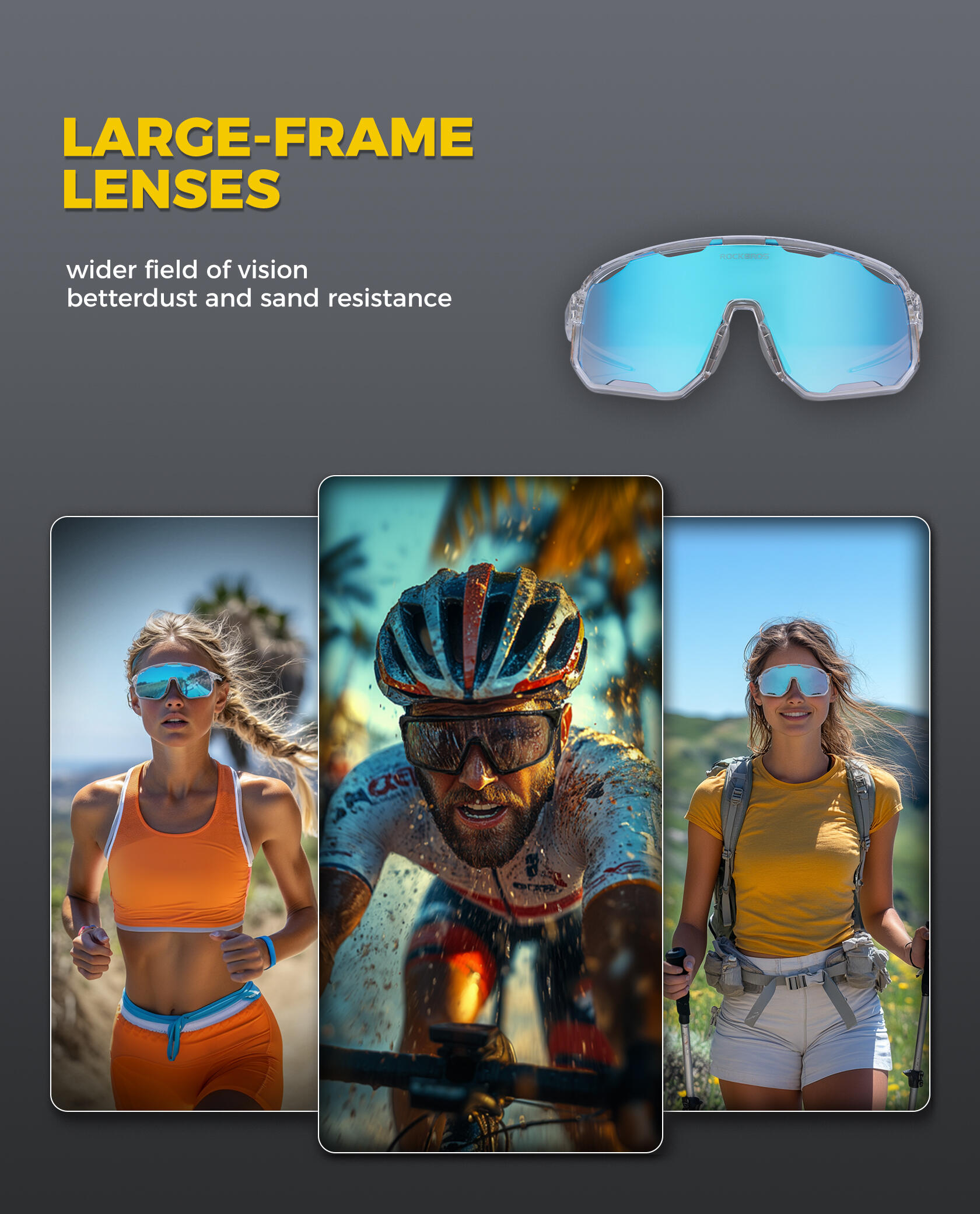 ROCKBROS Fahrradbrille Photochrom Sonnenbrille 4/6