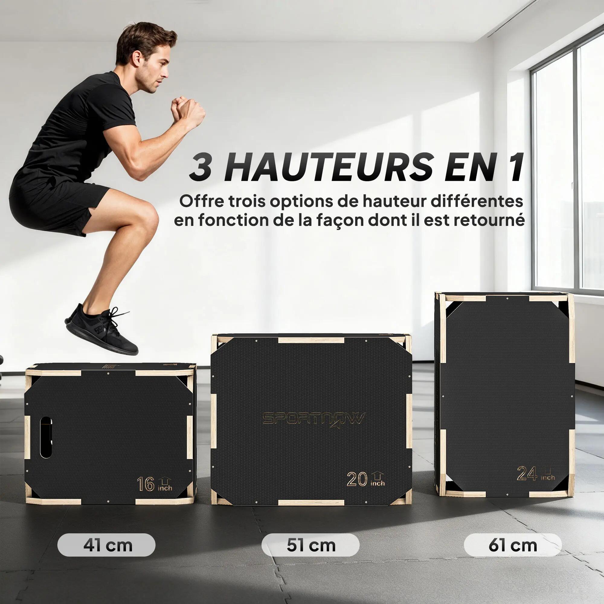 Box jump - box de pliométrie - contreplaqué antidérapant noir 5/5