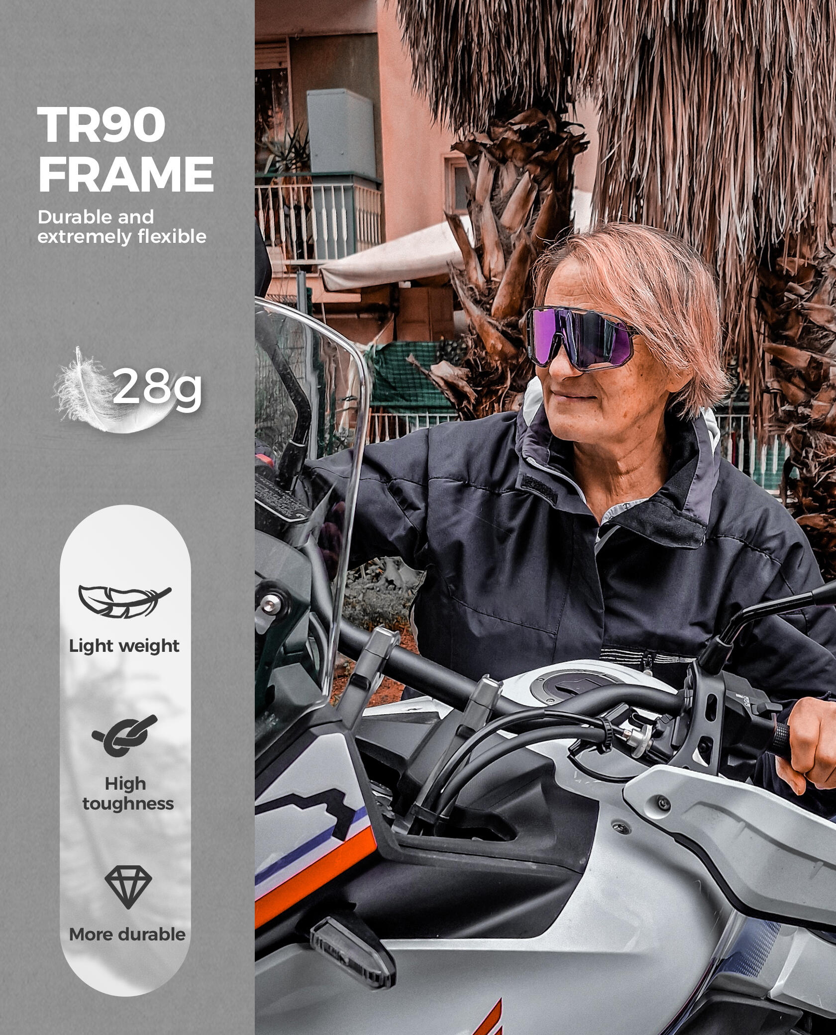 ROCKBROS Fahrradbrille Photochrom Sonnenbrille 3/6