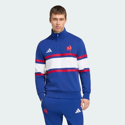 Frankreich Rugby Travel Sweatshirt, Reißverschluss bis zur Brust