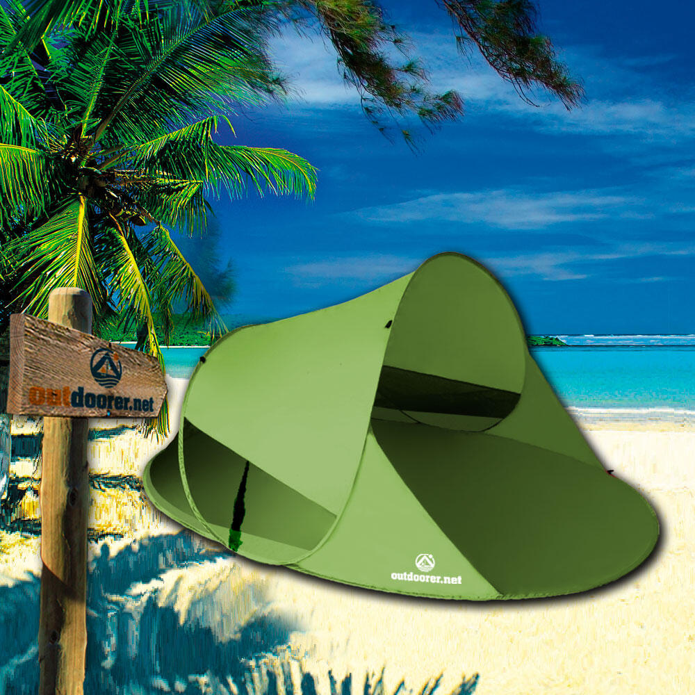 Pop Up Strandmuschel Zack II - Strandzelt, selbstaufbauend,
Moskitonetz, grün 3/7