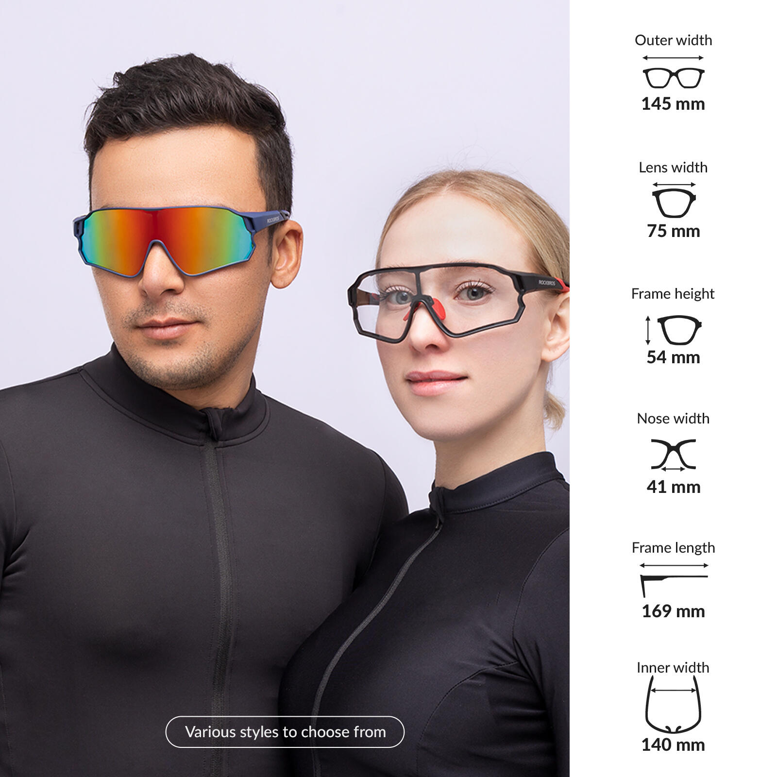 ROCKBROS Fahrradbrillen Sonnenbrille Photochrom UV400 6/6