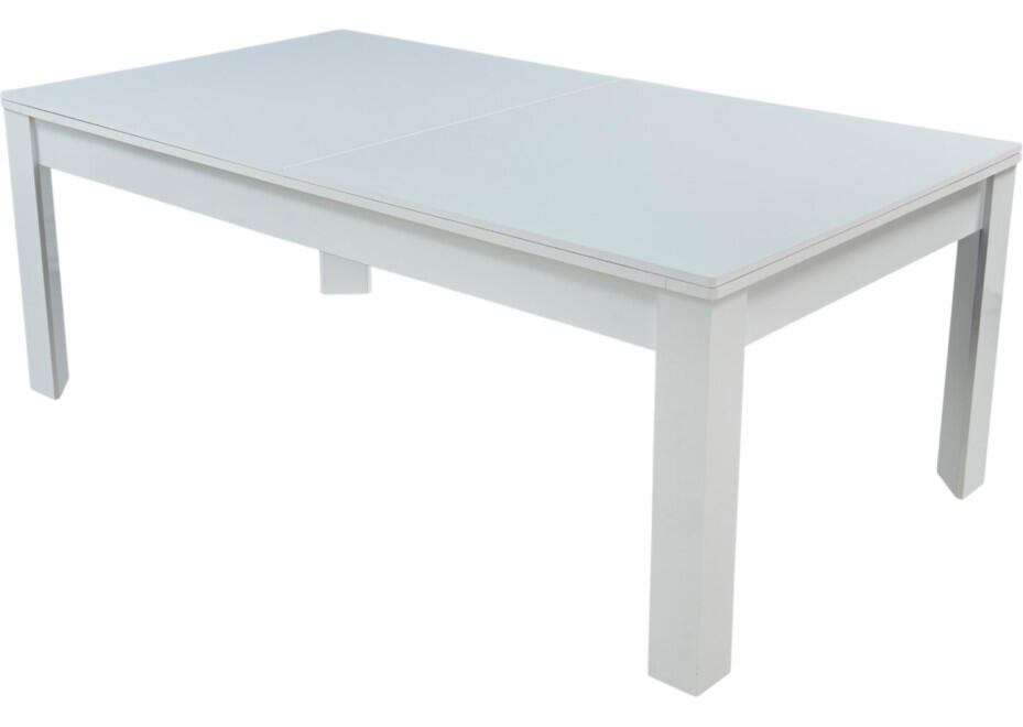 Table billard convertible 7FT Prego blanc éclatant tapis rouge rubis 4/7