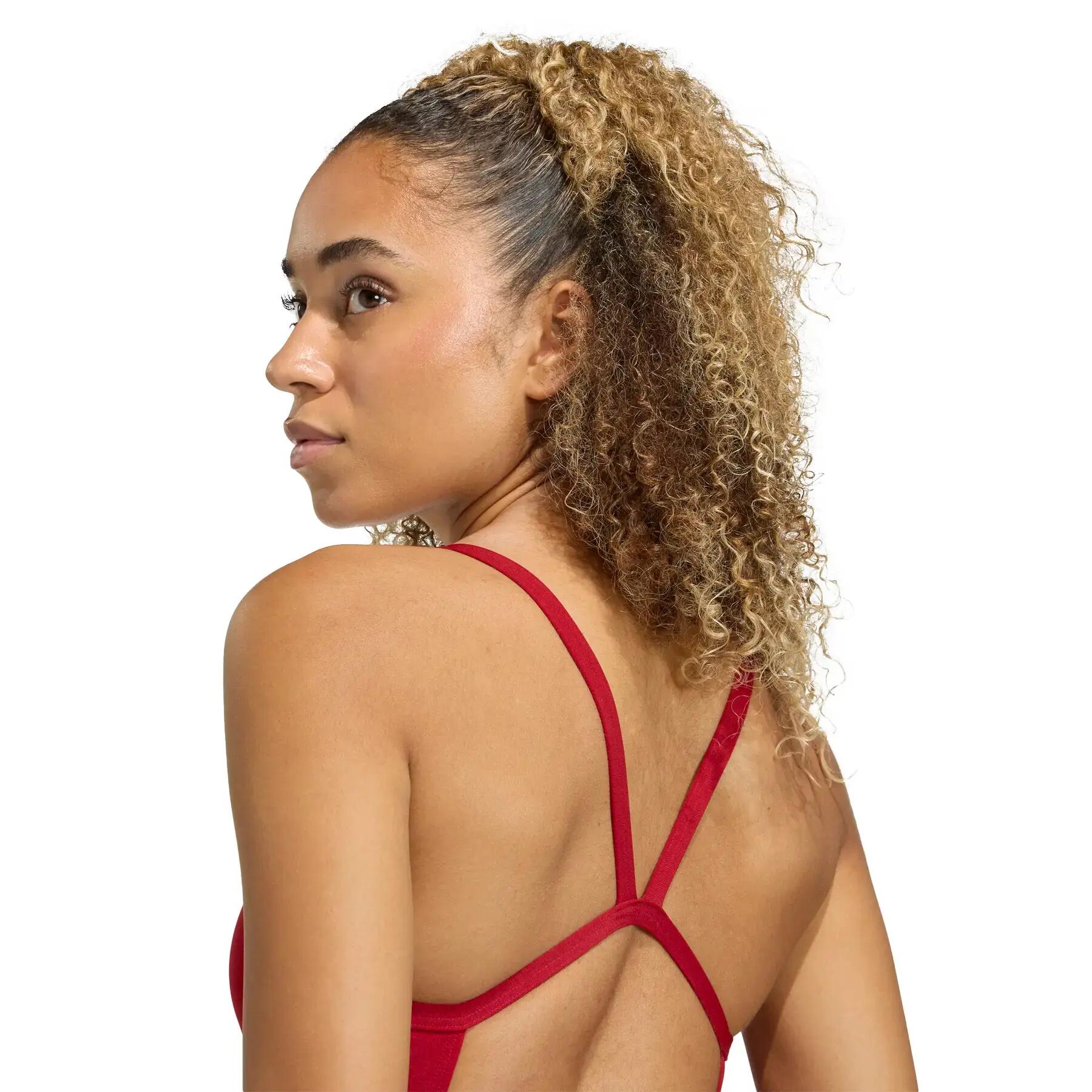 Einteiliger Badeanzug mit V-Ausschnitt und dünnen Trägern für Frauen adidas 6/6