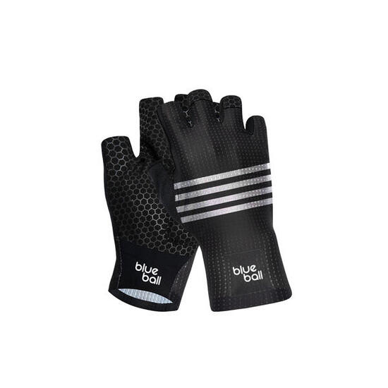 GANTS BICICLETA CORTOS BlueBall EN NOIR AVEC RAYAS BLANCAS
