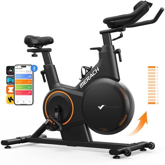 Vélo d’appartement MERACH S28, résistance magnétique 16 niveaux, inclinaison ±6%