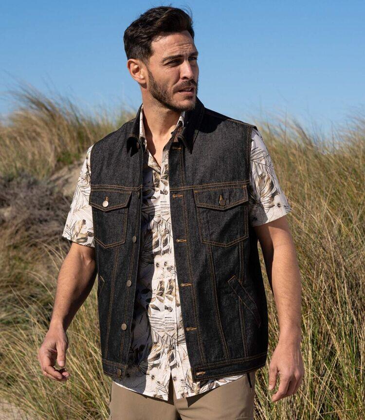 Veste Sans Manches en Jean Noir  4/7