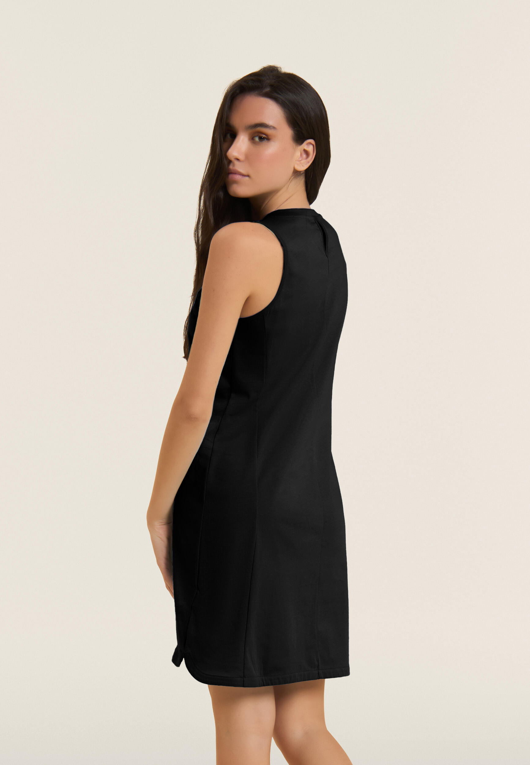 Vestido con estampado gráfico y detalle recortado 3/5