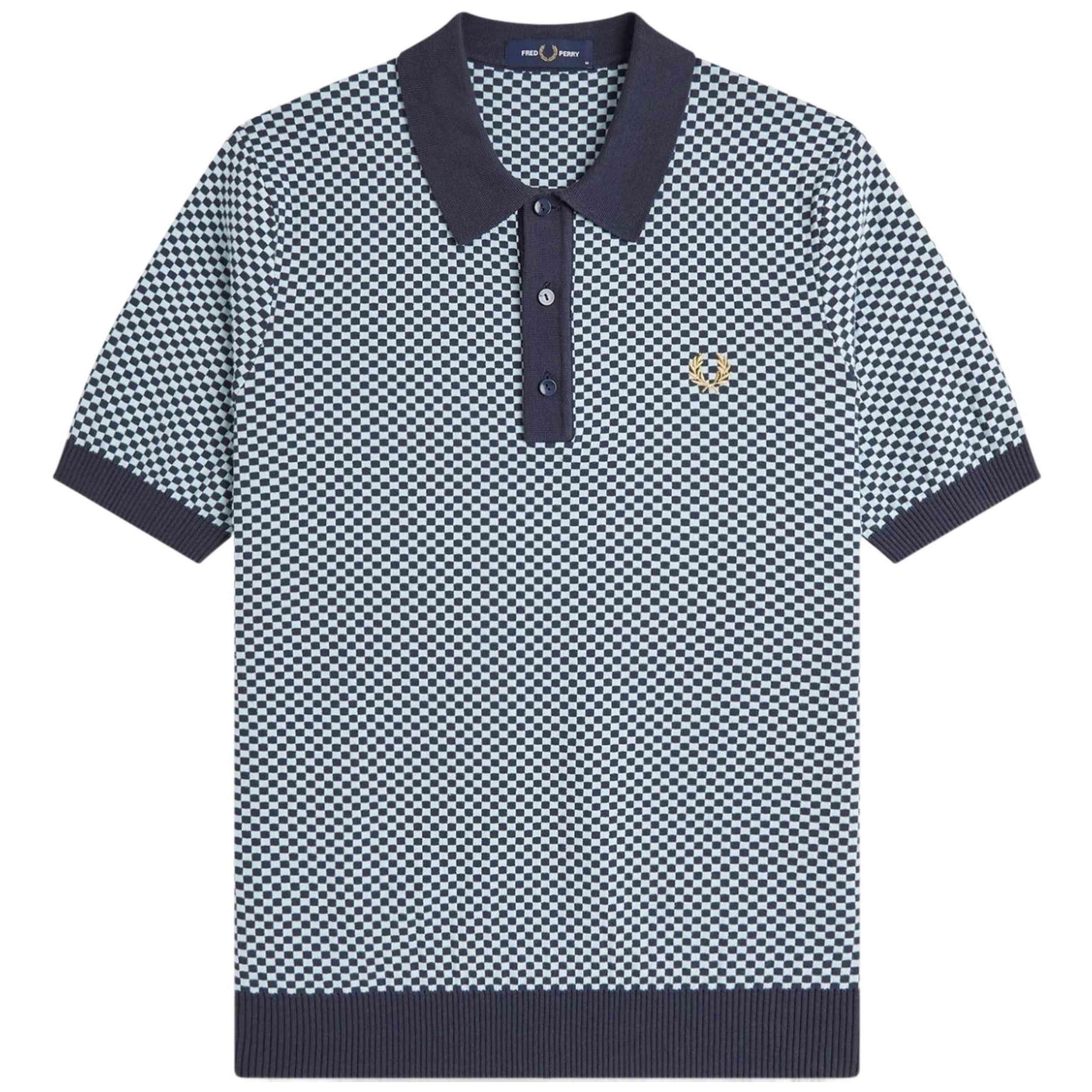 Polo a maniche corte Fred perry modello Chequerboard Knitted Shirt per uomini 3/5