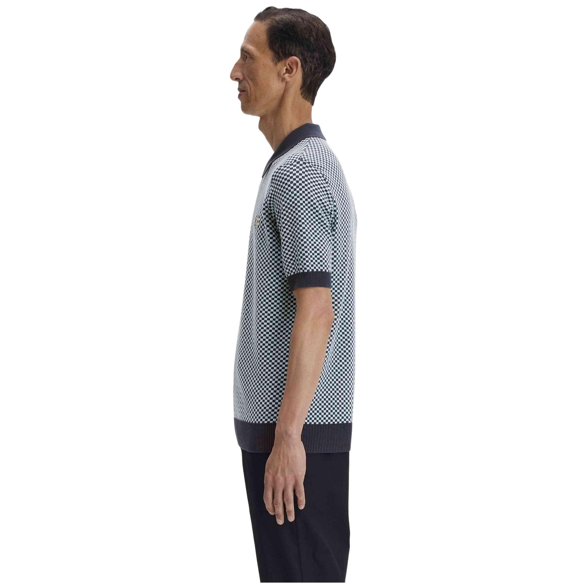 Polo a maniche corte Fred perry modello Chequerboard Knitted Shirt per uomini 2/5