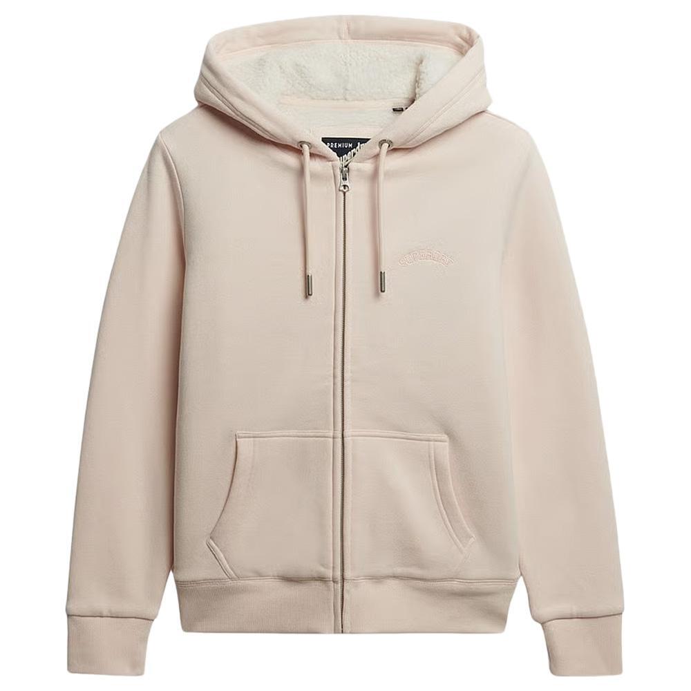 Superdry Women's Borg Zip Hoodie in Pink