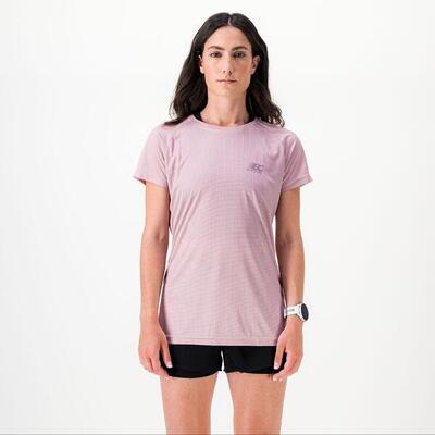 T-shirt eco-gerecycled en ademend dames running-trail aero