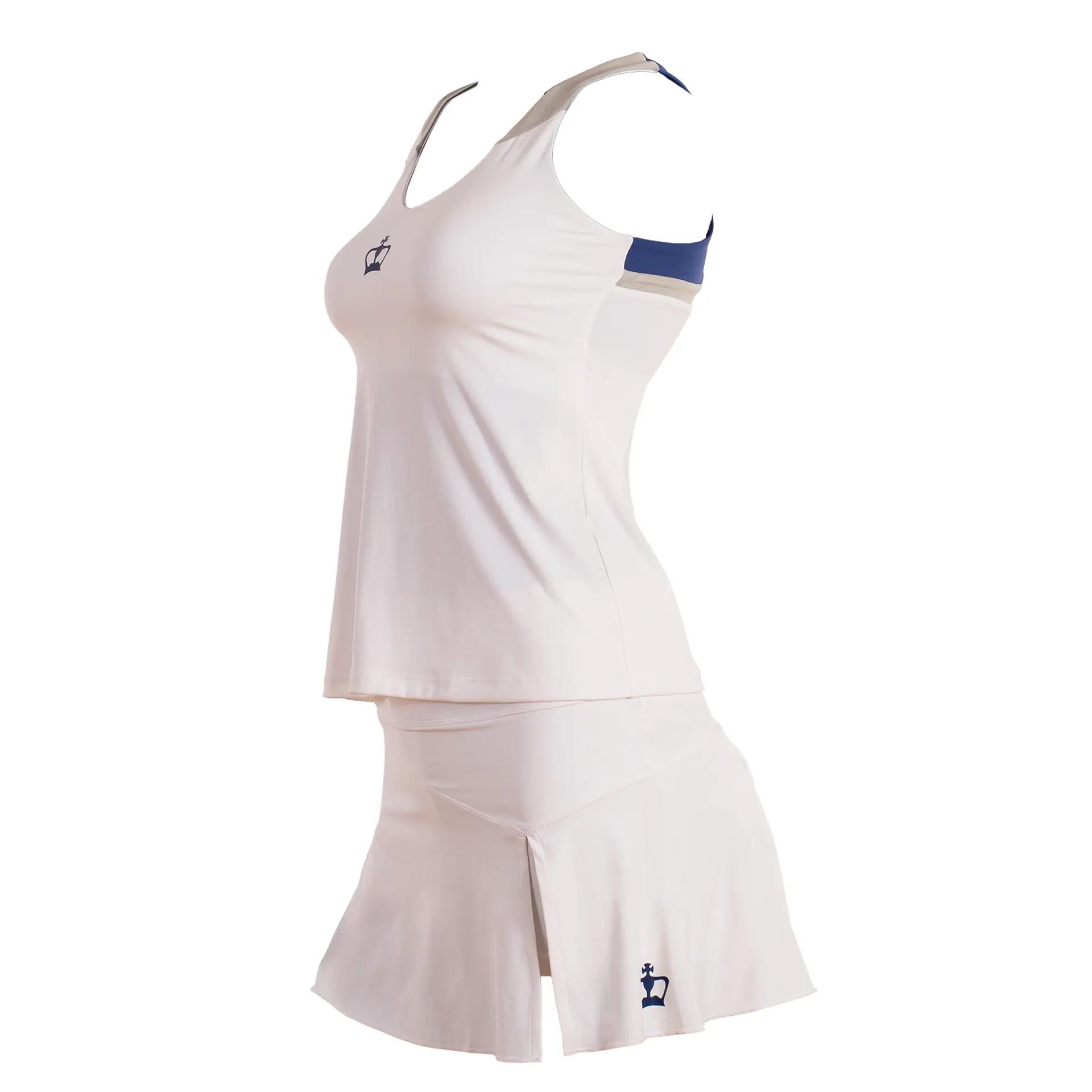 Femme Padel Tennis T-Shirt Léger Respirant Ouverture Dos Naxos Blanc 3/7